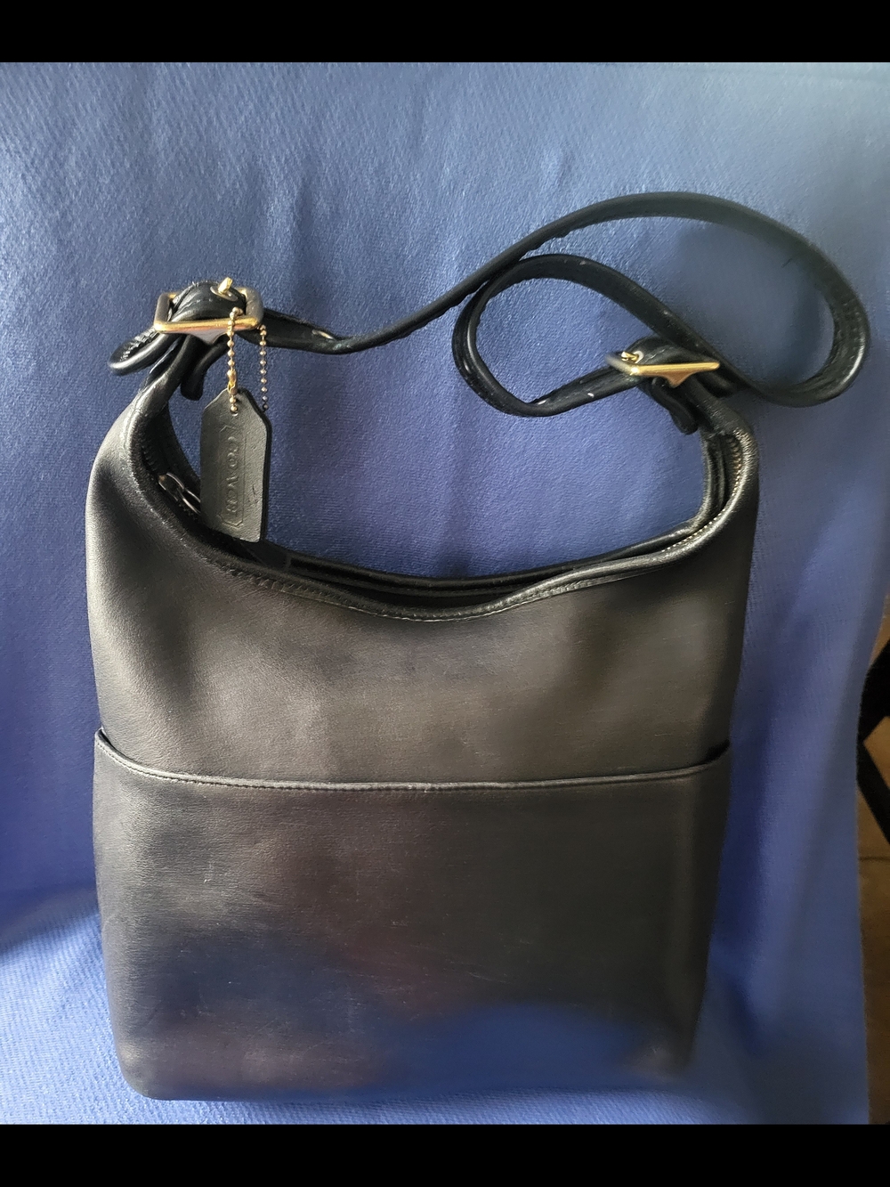 Coach Black Leather & Canvas Shoulder Bag - Picture 4 of 16